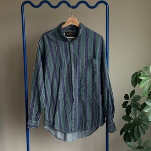 Striped Green and Blue Men's Shirt